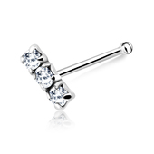 Tri Stone Bone Nose Stud NSKD-831